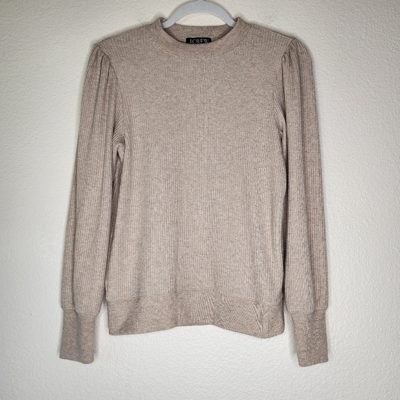 J.Crew Brushed Ribbed Puff-Sleeve Crewneck Sweater S - Picture 2 of 7